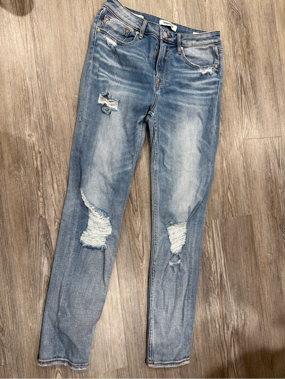 Vigoss Faded Blue Ripped Skinny Jeans